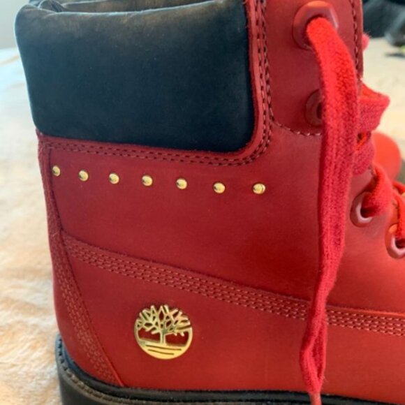 Timberland Valentine Heritage 6 Waterproof Boot Dark Red Nubuck Size 9 Womens - Picture 2 of 8